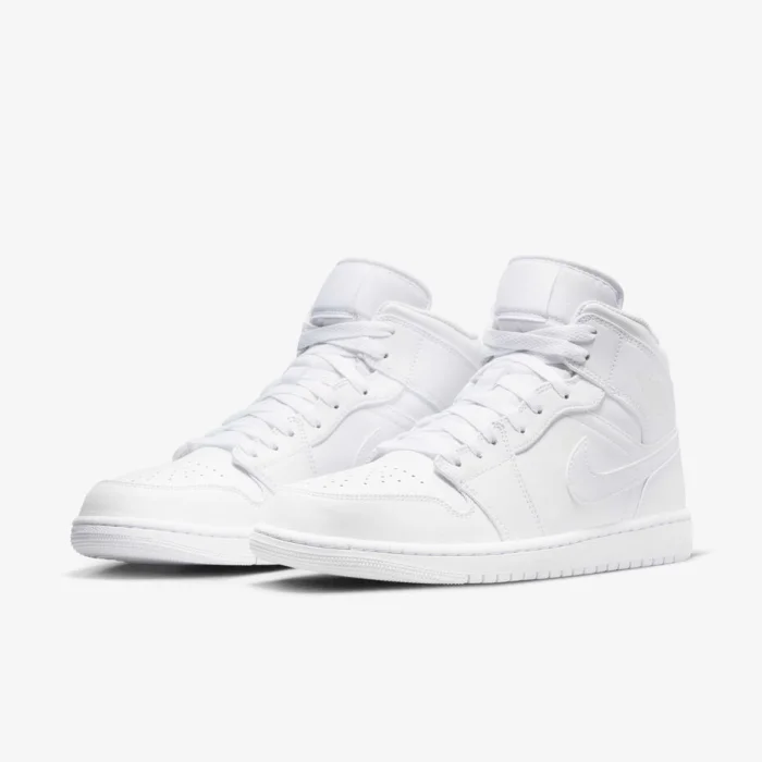 Air Jordan 1 Mid Blanc-Blanc