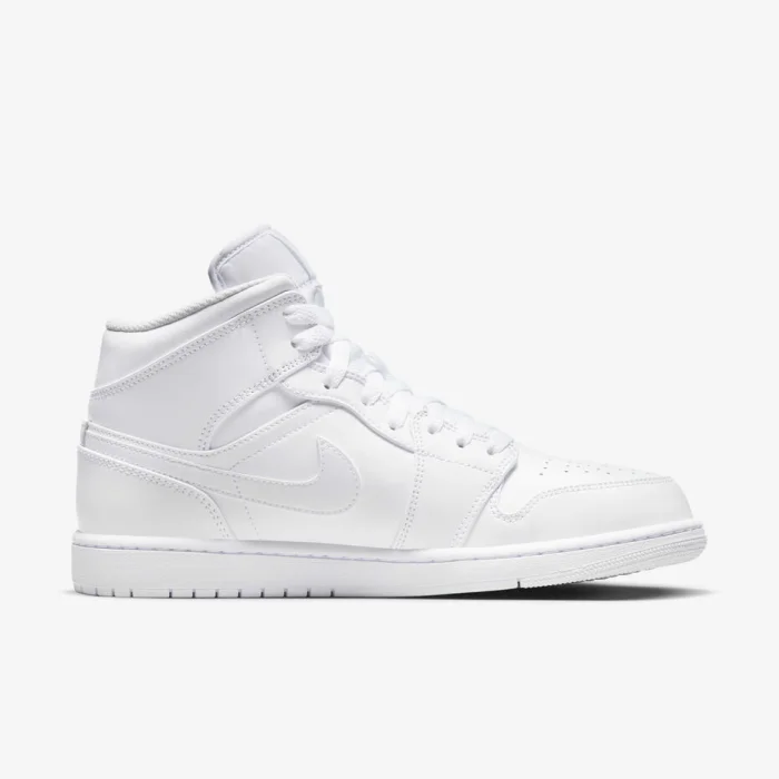 Air Jordan 1 Mid Blanc-Blanc