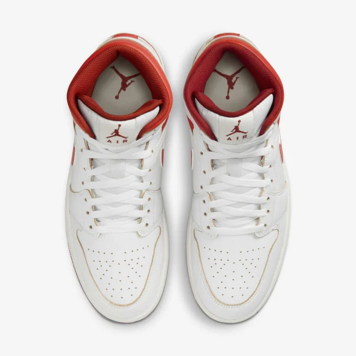 Air Jordan 1 Mid Blanc-Rouge Dune