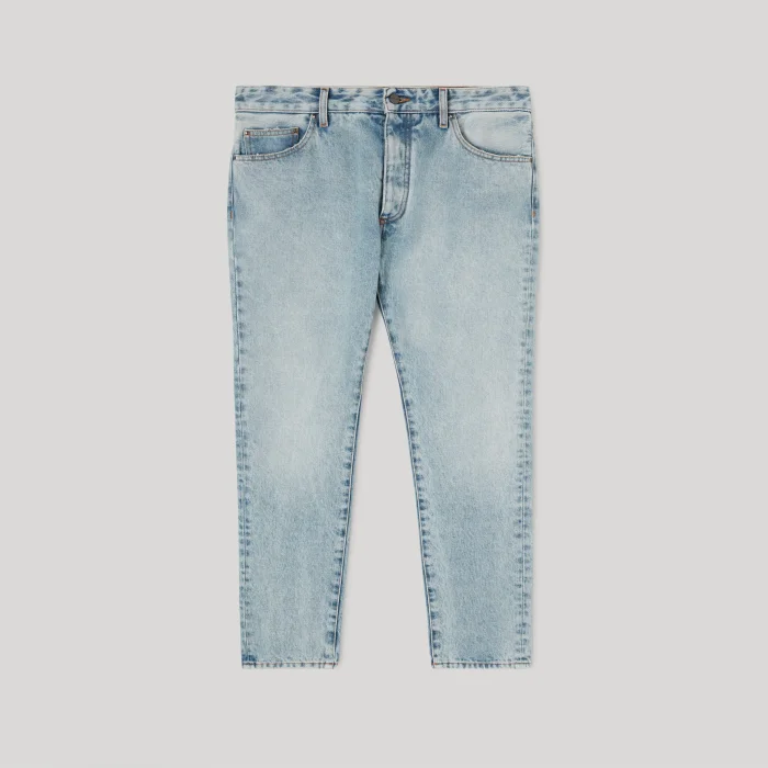 Jeans uni-color bleu 