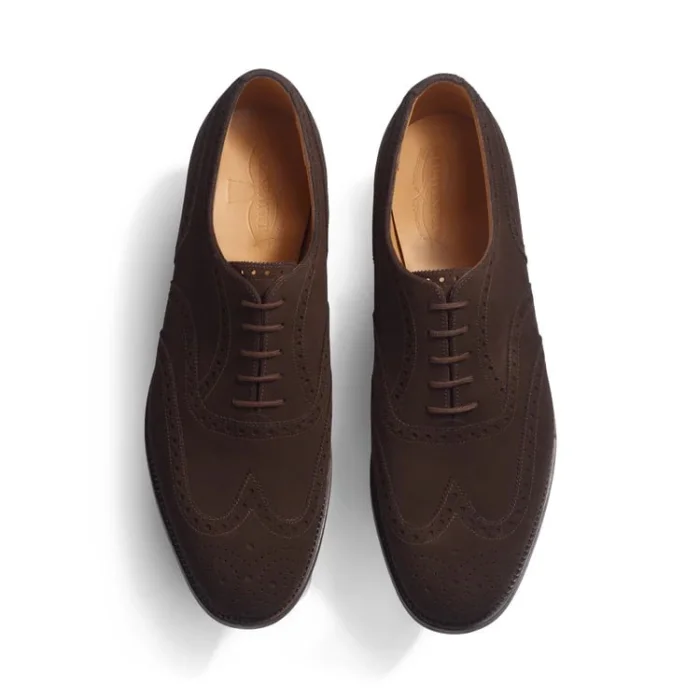 Richelieu Perforé Velour-Marron