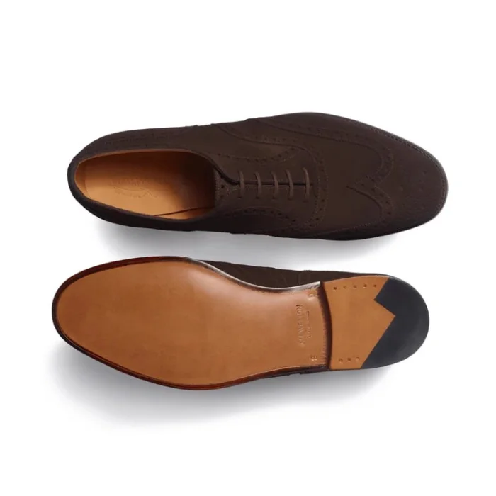 Richelieu Perforé Velour-Marron